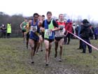 Michael Vennard (Vale Royal) leads 45 Tesfaye Debele (Leeds) and eventual winner 21 Calum Johnson (Gateshead) during the under-20 mens Northern Cross Country Champs, Knowsley Safari Park. Photo: David T. Hewitson/Sports for All Pics